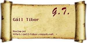 Gáll Tibor névjegykártya
